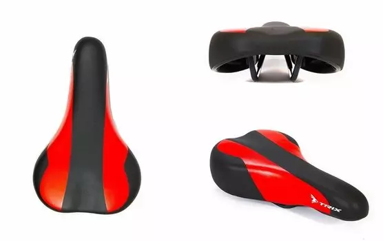 Седло велосипедное TRIX, детское, 230х140 мм, черно-красное, SDTX30140R0RD 12185