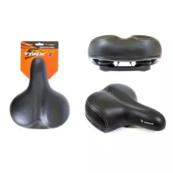 Седло велосипедное TRIX комфорт 255x205 мм, эластомерное, черное, SD-TX-5222-0-RBK