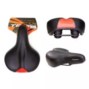 Седло велосипедное TRIX комфорт 260x190 мм, эластомерное, черное, SD-TX-5548-0-BK