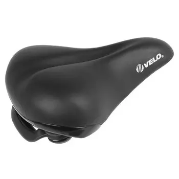 Седло велосипедное VELO ELASTO GRIP, 258х217мм, эластомер, с рукояткой, черное, 5-250068