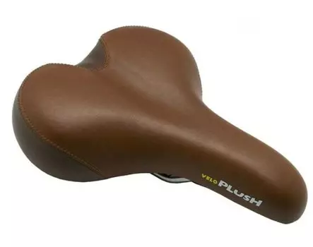 Седло велосипедное VELO PLUSH, 270x210 мм, гелевое, коричневое, SD-VL-6221-0-BR