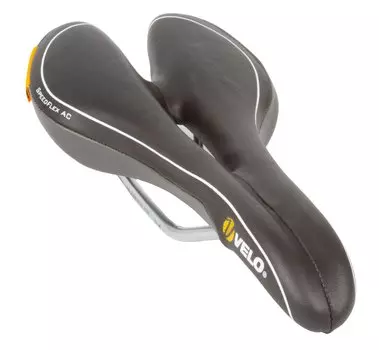 Седло велосипедное VELO PLUSH AIRCHANNEL COMP, спорт, 275х130мм, 300 г, черное, 5-250188