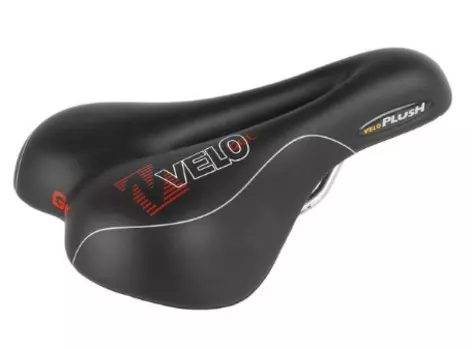 Седло велосипедное Velo Plush Gel, анатомическая форма, 477 г, черное, 250246
