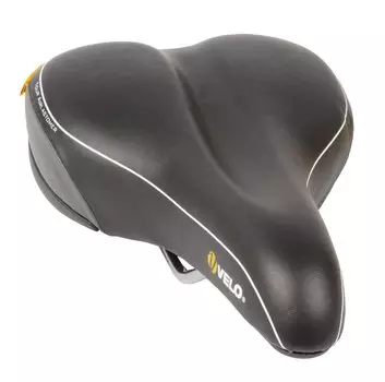 Седло велосипедное VELO PLUSH TOUR AIRLASTOMER, комфорт, 270х180мм, с амортизатором, черное, 5-250126