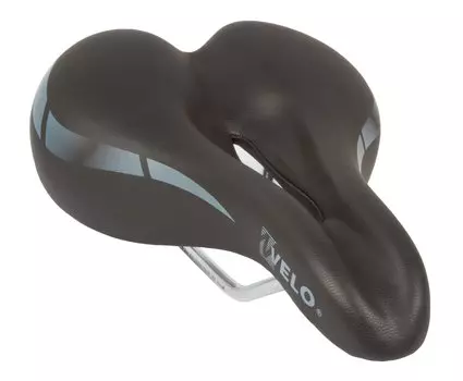 Седло велосипедное VELO, универсальное, 250х168 мм, бесшовное, черное, 5-250337