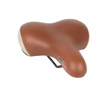 Седло велосипедное VELO VL-6142, комфорт, эластомерное, 262х198 мм, коричневое, 6-156142