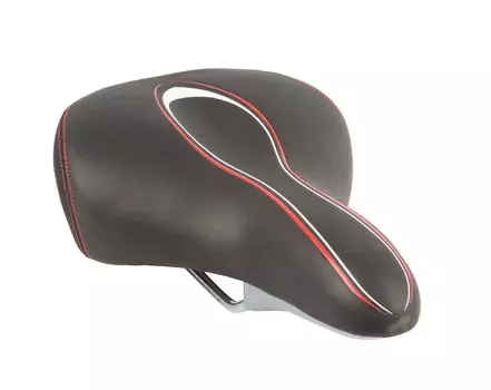 Седло велосипедное VELO VL-6217, комфорт, эластомерное, 267х200мм, черное, 6-146217