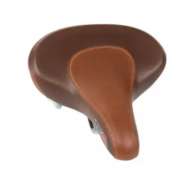 Седло велосипедное VELO VL-8089, комфорт, широкое, пружинно-эластомерное, 267х221мм, коричневое, 6-148089