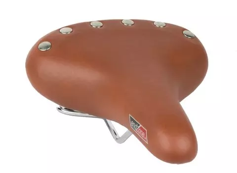 Седло велосипедное VELO VL-8114, комфорт, "ретро", c пружинами, 268х221мм, коричневое, 6-148114