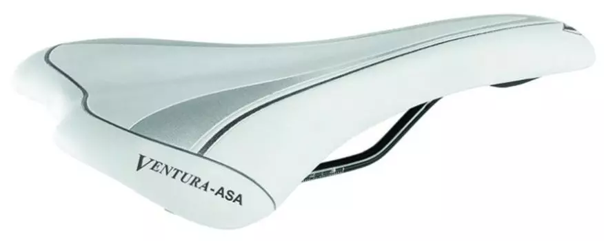 Седло велосипедное VENTURA ASA, спорт, 239г, 277х130мм, бело-серое, 5-250051