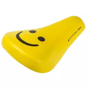 Седло велосипедное VENTURA "SMILE" CHILD, детское, 210х149мм, эластомерное, с крепежом 12-16", желтое, 5-251291