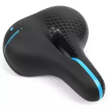 Седло велосипедное Vinca Sport, 250 x 200 мм, черное с синим, VS 76 black/blue