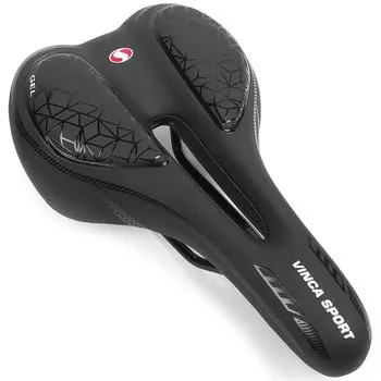 Седло велосипедное Vinca Sport, 270*166 мм, черный, VS 126 gel black