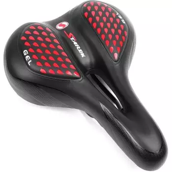 Седло велосипедное Vinca Sport, 275*200 мм, гелевое, черный с красным, VS 127 gel red