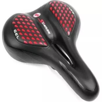 Седло велосипедное Vinca Sport, 275*200 мм, гелевое, черный с красным, VS 127 gel red