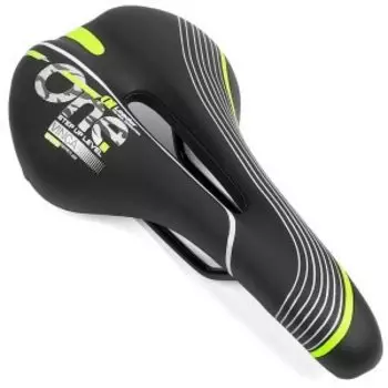 Седло велосипедное Vinca Sport, 275 x 145 мм, черное с зеленым, VS 94-1One green