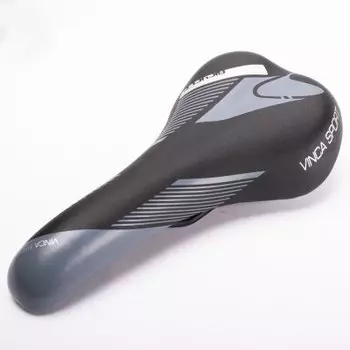 Седло велосипедное Vinca Sport, 280*155мм, черное с серым, VS 92