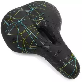 Седло велосипедное Vinca Sport, дизайн Lines, комфортное с фонариком, 200х270 мм, VS 71 lines