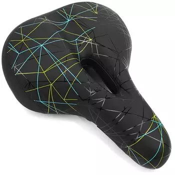 Седло велосипедное Vinca Sport, дизайн Lines, комфортное с фонариком, 200х270 мм, VS 71 lines