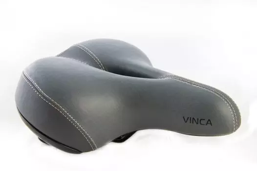 Седло велосипедное Vinca Sport, комфортное, 238х205мм, серое, VS 8015 Mercury