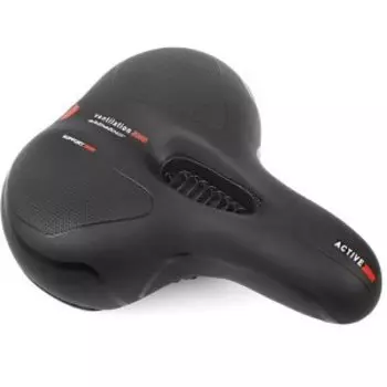 Седло велосипедное Vinca Sport, комфортное, 250*200 мм, c вентиляцией, с эластомерами, черный, VS 6938 red
