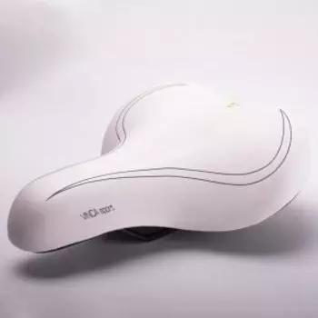 Седло велосипедное Vinca Sport, комфортное, 260*210мм, белое, VS 108 white