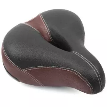 Седло велосипедное Vinca Sport, комфортное, 270*220 мм, черный с коричневым, VS 156