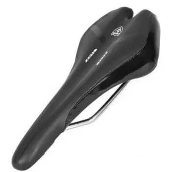 Седло велосипедное ZEUS Z-1010 MTB Sport, 280x143 mm, рельсы сталь, анатомическое, черный\белый, Z-1010 blk\wht