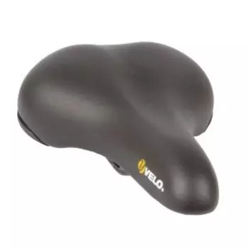 Седло велосипедное женское VELO PLUSH LADIES, комфорт, 250х190мм, эластомерное, черное, 5-250213