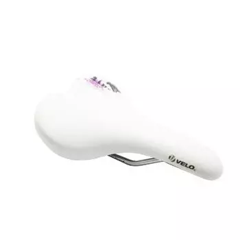 Седло велосипедное женское VELO Vader PLUSH, спорт/комфорт, белое, VL-4125