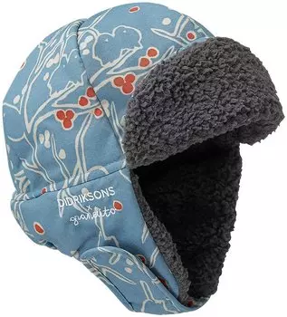 Шапка детская DIDRIKSONS BIGGLES PR KID'S HAT 506 снегири на оранжевом, 504481 (52 )