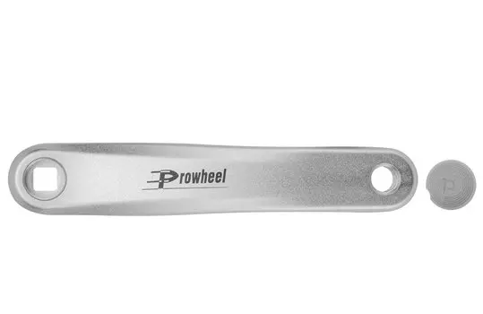 Шатун велосипедный Prowheel C00Q, левый, алюминий, 175 мм, "под квадрат", серебристый, 580080
