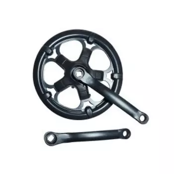 Сисетам шатунов TBS под квадрат стальные, 165 мм, 46T, под цепь 3/32", чёрные, с защитой, ZTB21234