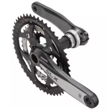 Система шатунов Shimano SLX FC-M660, 48x36x26T, 175мм, Hollowtech2, с кареткой, чёрно-серебристые, 580094