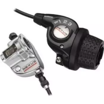Шифтер для велосипеда SHIMANO Nexus 3S35E, 3скорости, c bell crank 3, оплетка, трос 1700мм, без упак, ASL3S35E170LS