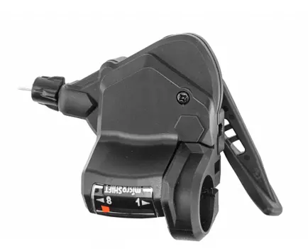Шифтер/манетка Microshift TS38-8R, правый, 8 скоростей, с тросом 2050 мм, 590121