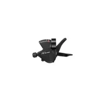 Шифтер Shimano, Alivio, M3100, левый, 3 скорости, индикатор, трос 1800мм, черный, без упаковки, ASLM3100LB