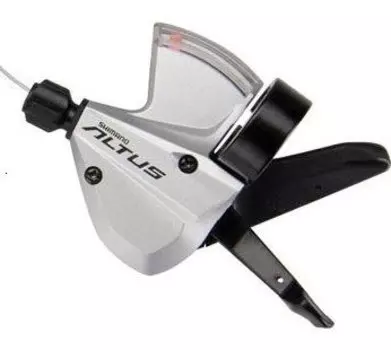 Шифтер Shimano Altus M370, левый, 3 скорости, трос 1800 мм, серебристый, ESLM370LBS