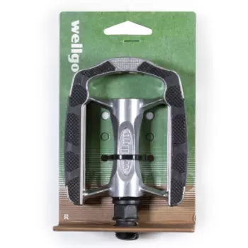 Педали велосипедные Wellgo CITY, алюминий/сталь, серебристо-черные, C169DU