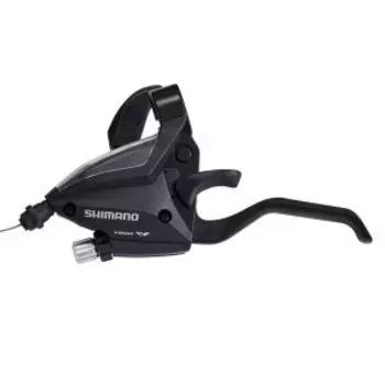Шифтер/тормозная ручка SHIMANO, ST-EF500-L, левая, 3 скорости, 1800мм, под V-BRAKE, чёрный, без упаковки, ASTEF5002LSBLC