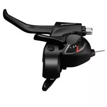 Шифтер/Тормозная ручка SHIMANO Tourney EF41, левый, 3 скорости, трос 1800 мм, черный, ASTEF41LBL