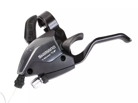 Шифтер/Тормозная ручка SHIMANO Tourney EF51-A, левый, 3 скорости, трос 1800 мм, черный, ASTEF51ALSB
