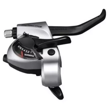 Шифтер/тормозная ручка Shimano Tourney TX800, 8 скоростей, трос 2050мм, серебро, 31012082