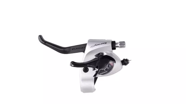 Шифтер/тормозная ручка Shimano, TX800, левый, 3 скорости, трос 1800, серебристый, без упаковки, ASTTX800LBS