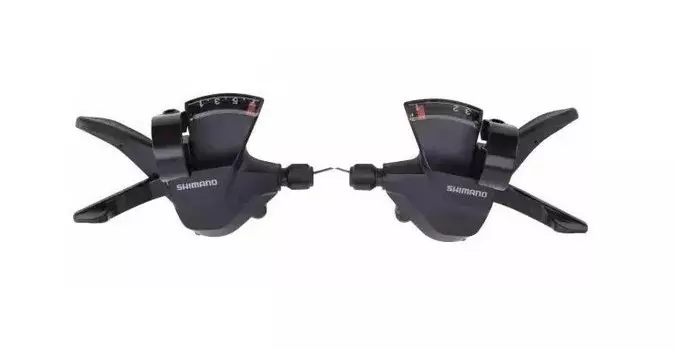 Шифтер велосипедный SHIMANO Altus M315, левый + правый, 2x7 скоростей, трос+оплетка, чёрный, ESLM31527PA