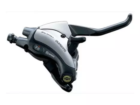 Шифтер велосипедный SHIMANO, правый, 8 передач, 2050 мм, для V-BRAKE, серебрянный, ASTEF29R8AS