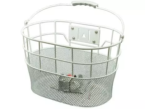 Велокорзина, передняя с ручкой, белая, TL-378NF