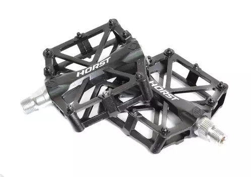 Педали HORST, алюминий H36, широкие, с 2-мя герметичными промподшипниками, 420 г, черные, 00-170836