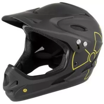Шлем M-WAVE Freeride/DH/BMX FullFace ABS hard shell, черный матовый, 5-731298