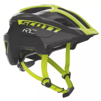 Шлем подростковый велосипедный SCOTT Spunto Junior Plus (CE), black/radium yellow, 2020